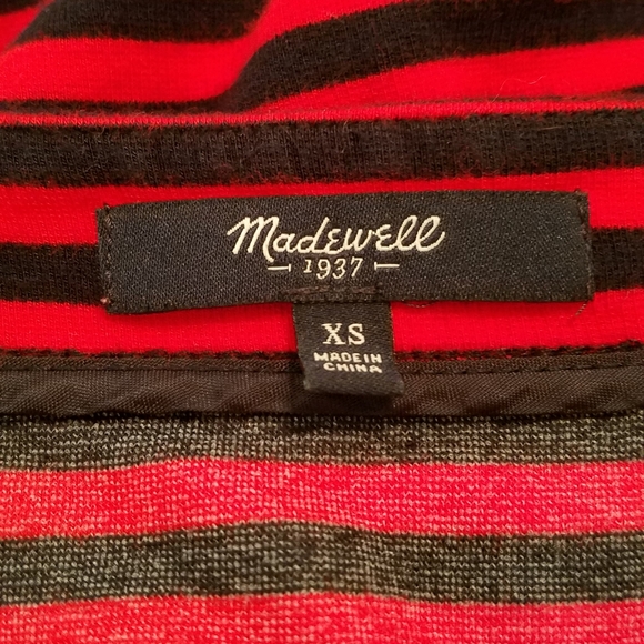 EUC Madewell Red Striped T-Shirt Dress - Picture 4 of 6